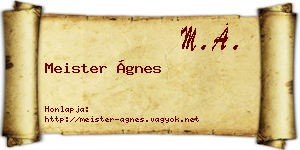 Meister Ágnes névjegykártya