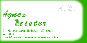 agnes meister business card
